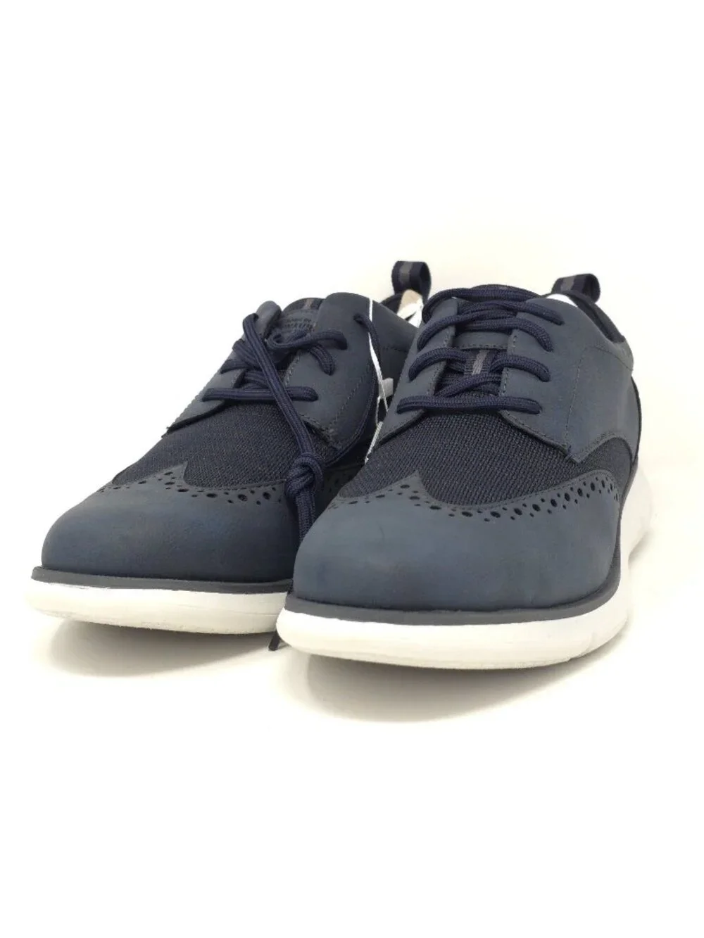 New Nunn Bush Stance Knit Wingtip Oxford Navy Multi Walking Shoes Men’s 10.5M